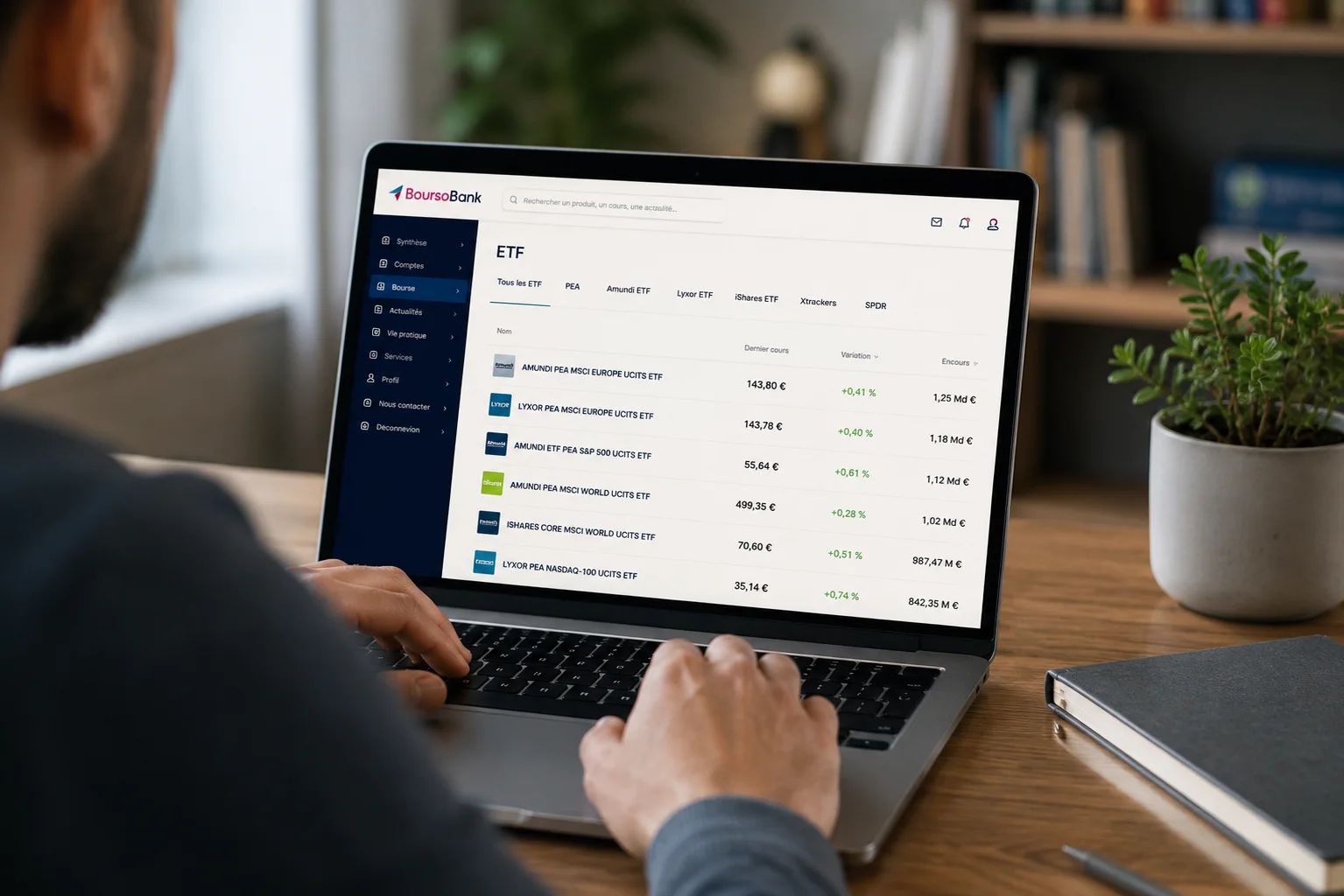 Illustration des ETF éligibles au PEA BoursoBank