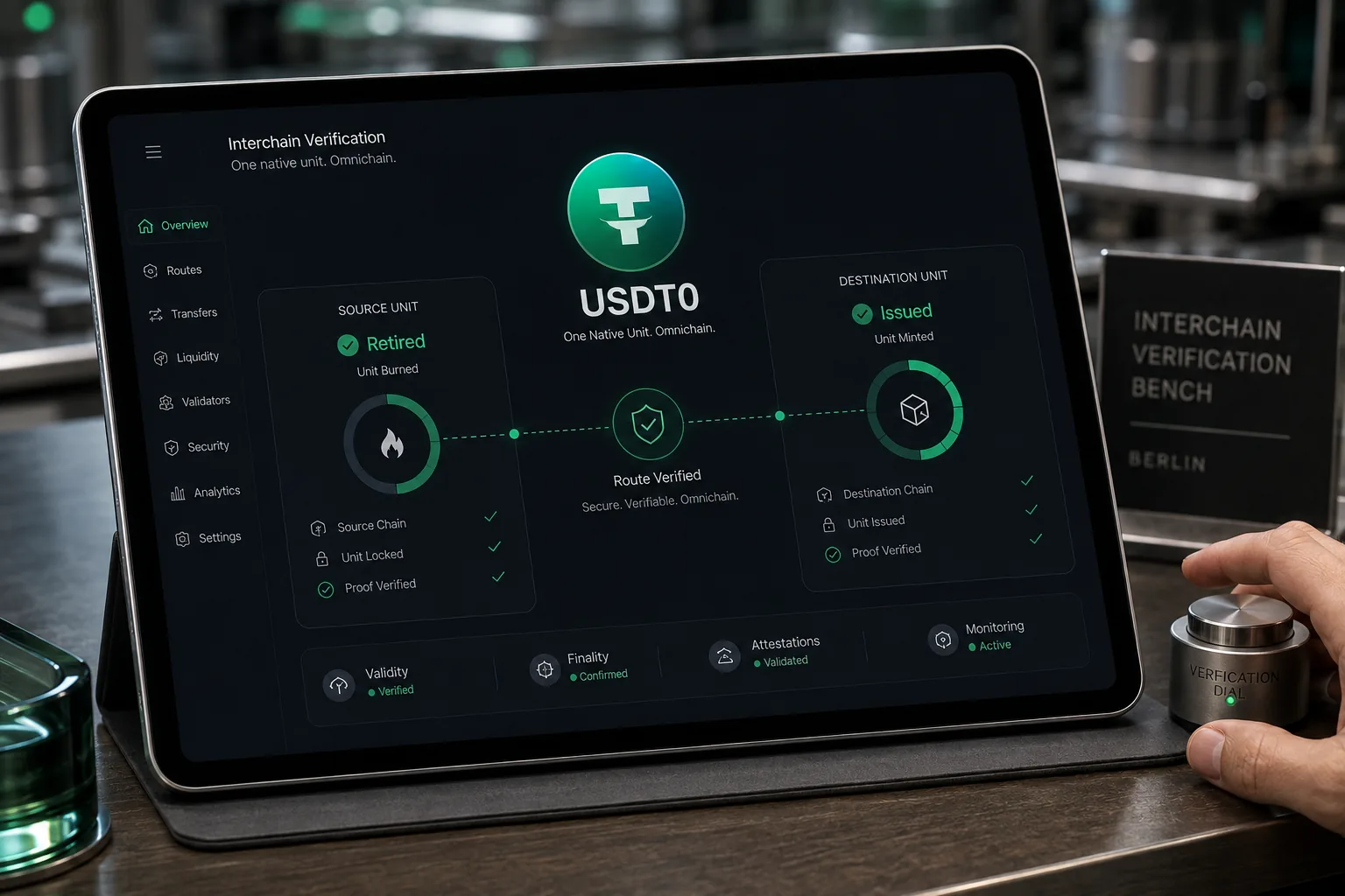 Photographie éditoriale illustrant « USDT0 (Omnichain) — Réserves & Sécurité »