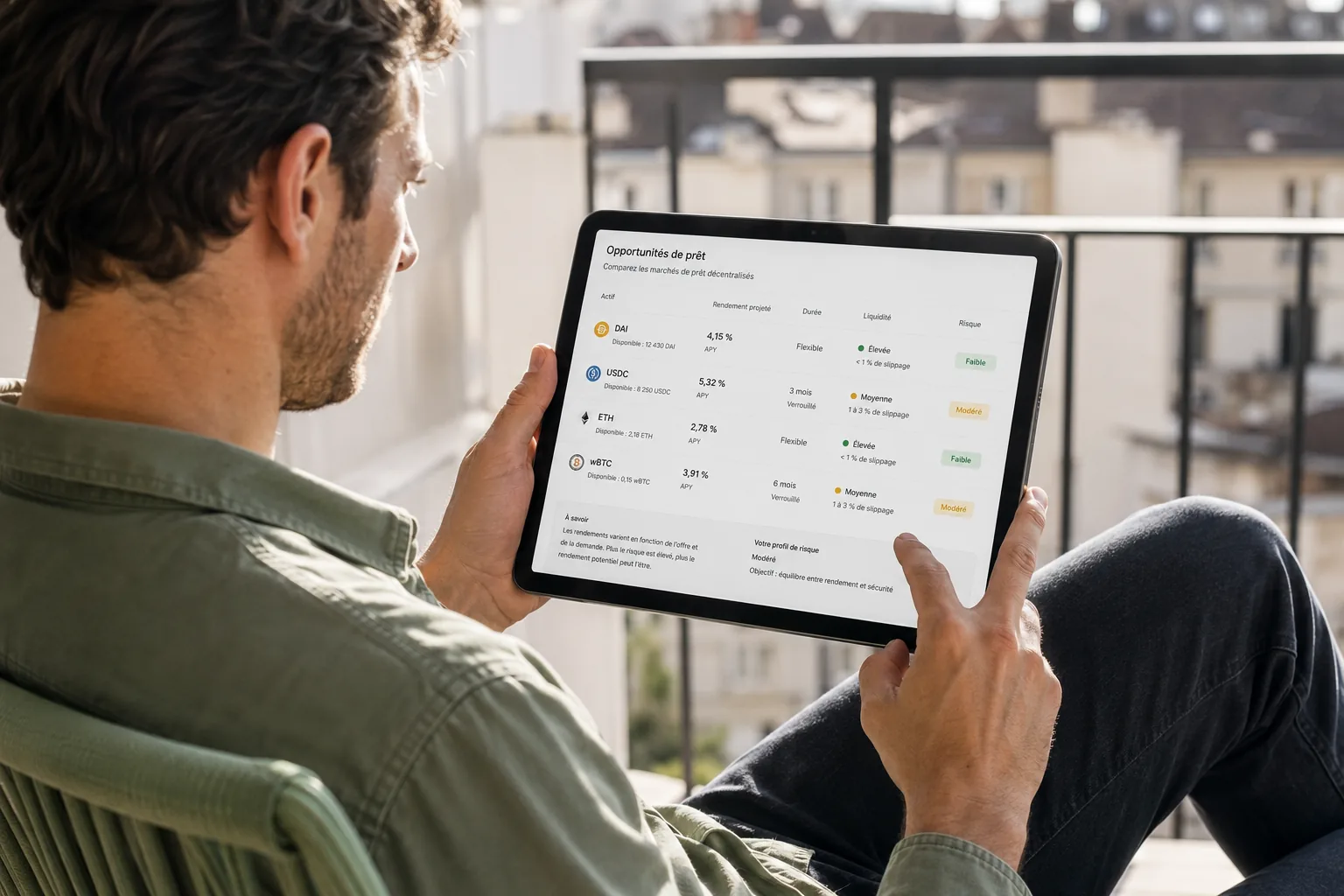 Comparaison des rendements accessibles depuis un wallet