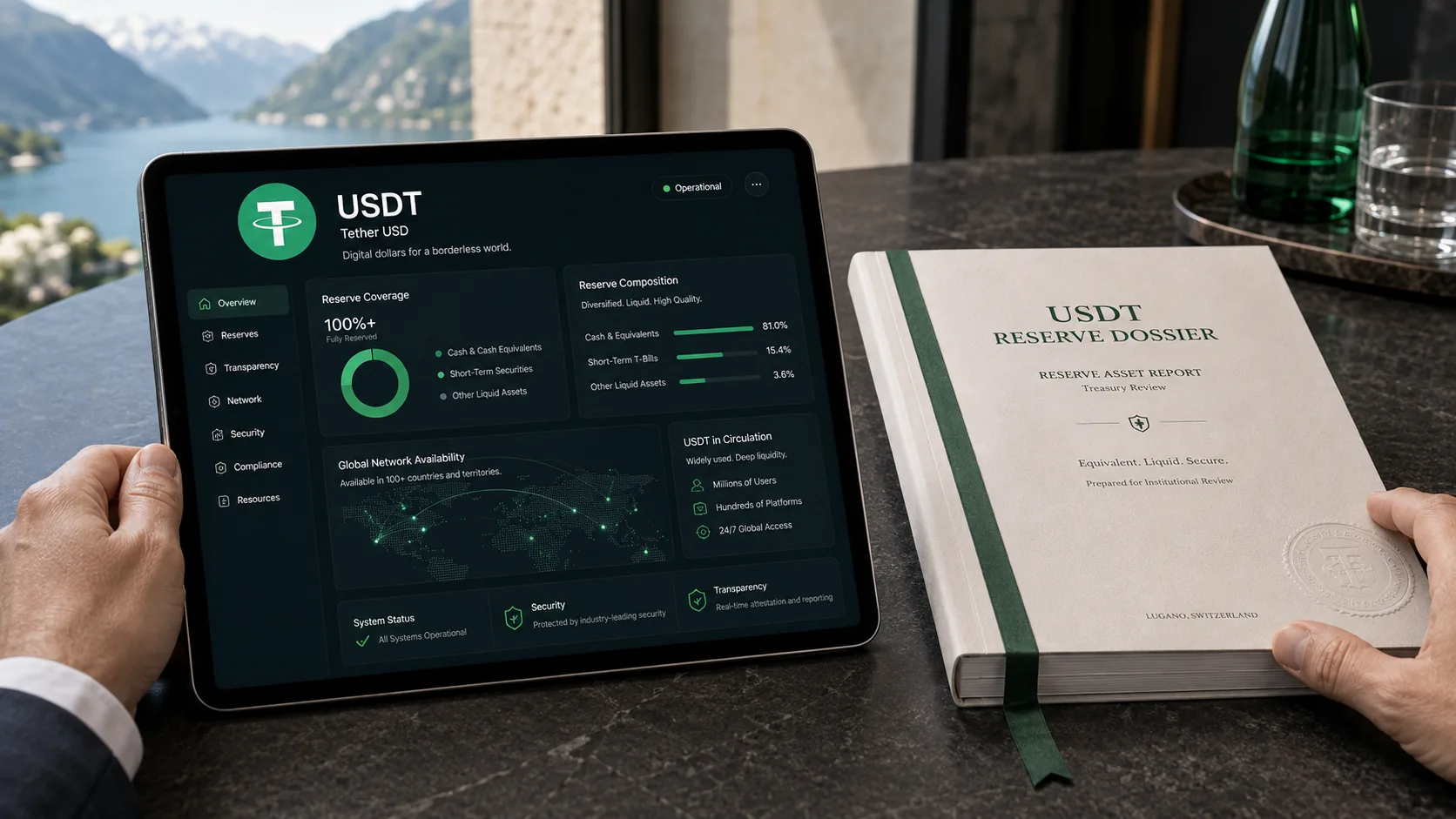 Photographie éditoriale illustrant « USDT (Tether) — Réserves & sûreté »