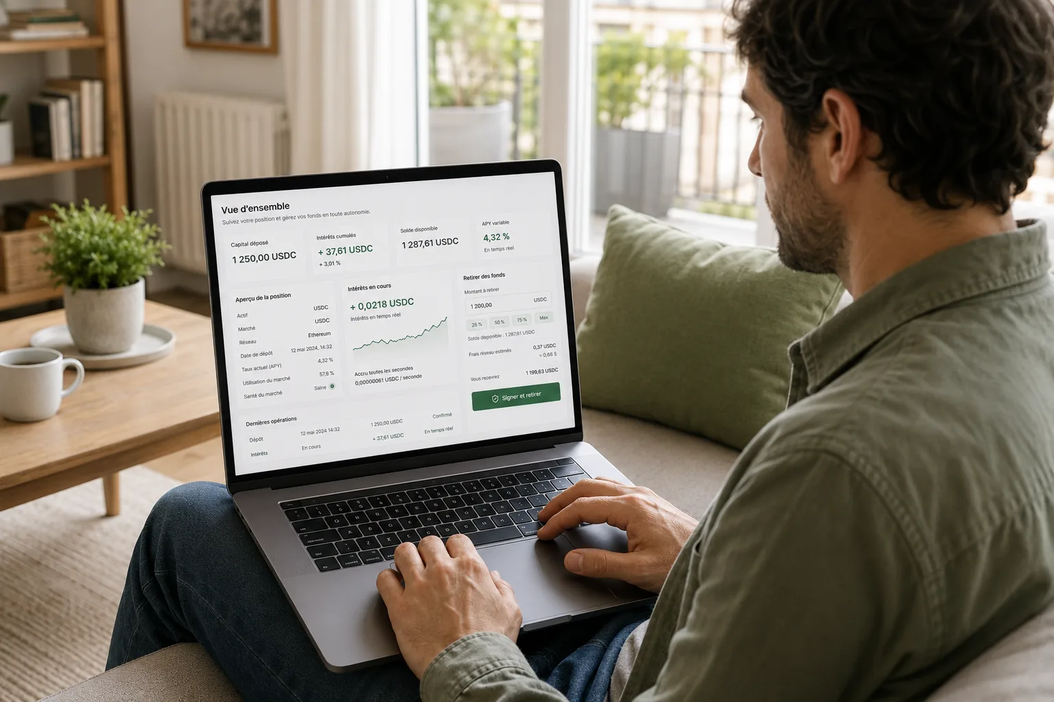 Wallet ayant reçu les fonds après retrait depuis Aave