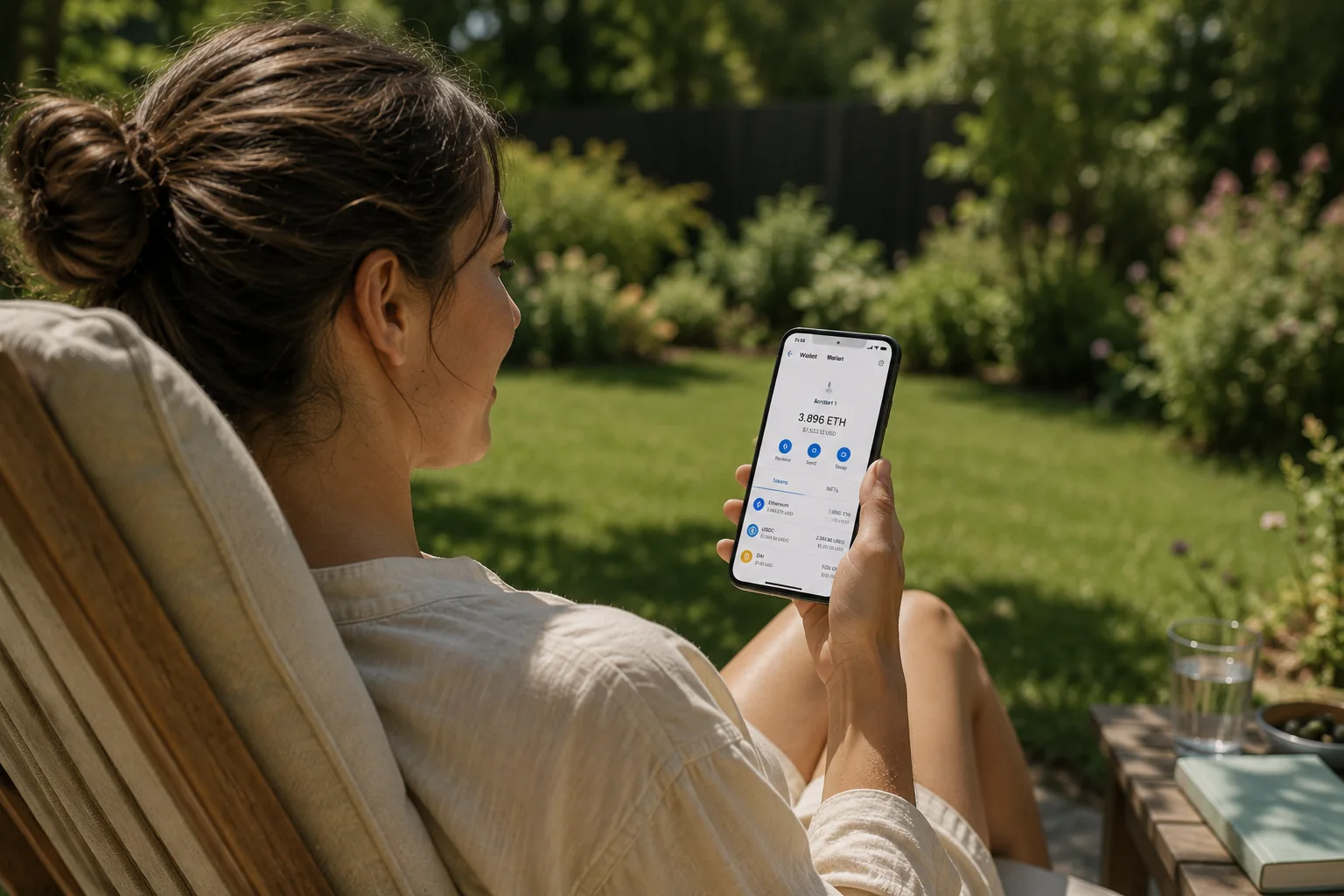 Femme vérifiant une alerte de sécurité MetaMask sur son smartphone